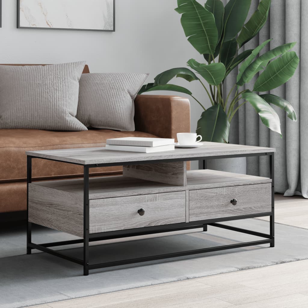 vidaXL Coffee Table Grey Sonoma 100 x 51 x 45 cm Engineered Wood