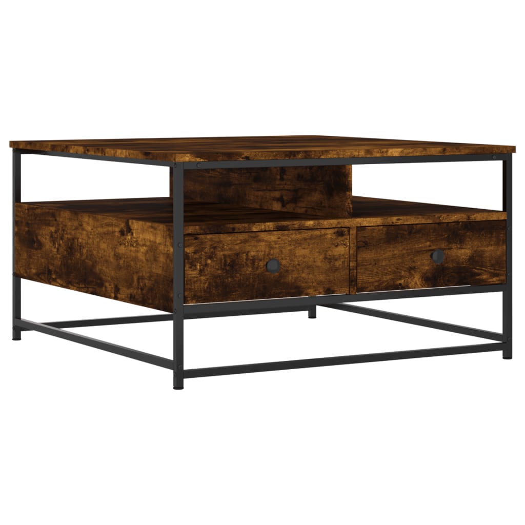 vidaXL Coffee Table Smoked Oak 80 x 80 x 45 cm