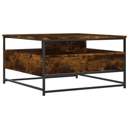 vidaXL Coffee Table Smoked Oak 80 x 80 x 45 cm