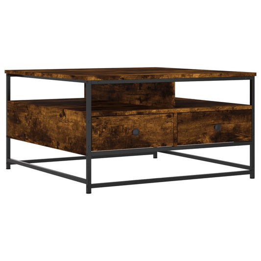 vidaXL Coffee Table Smoked Oak 80 x 80 x 45 cm