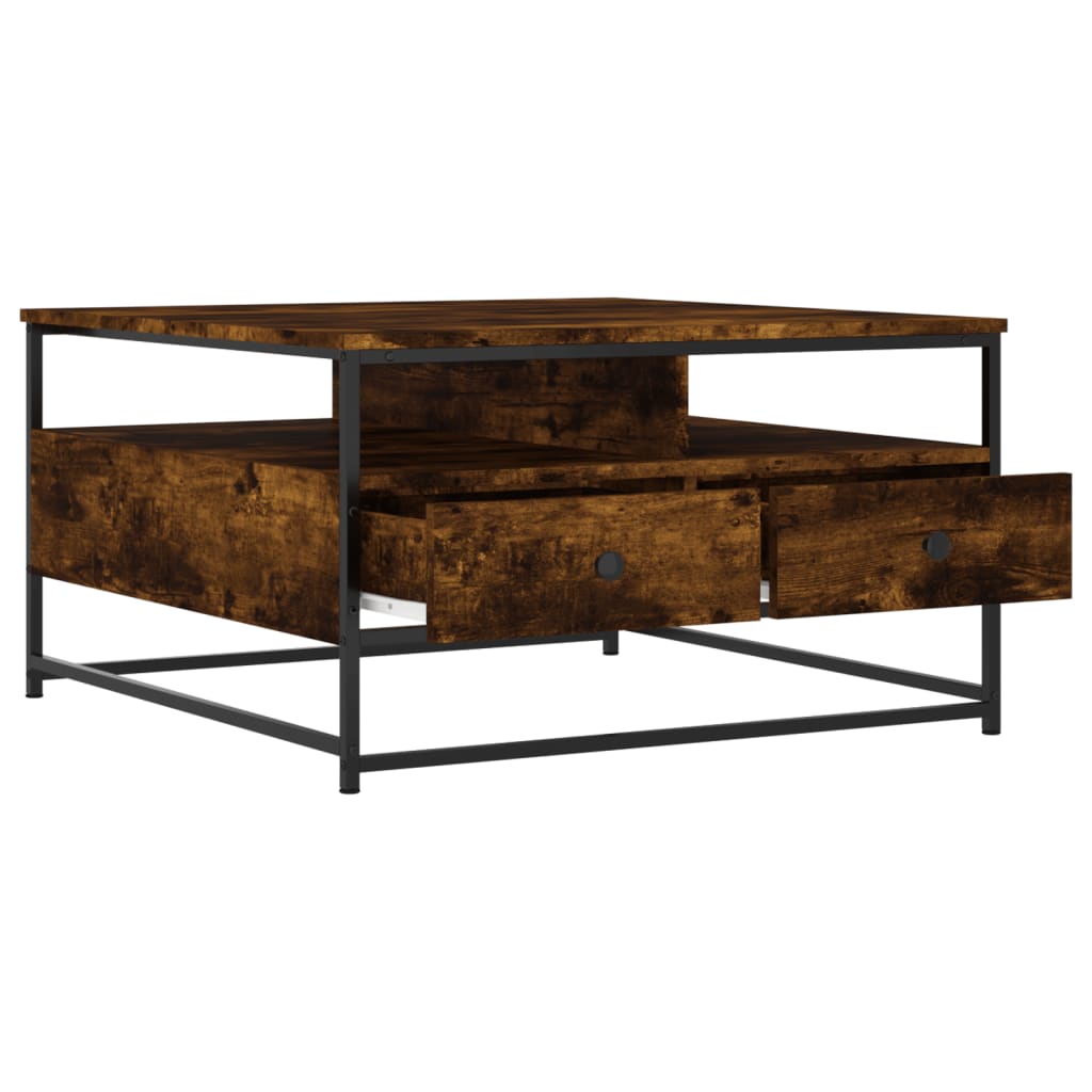 vidaXL Coffee Table Smoked Oak 80 x 80 x 45 cm