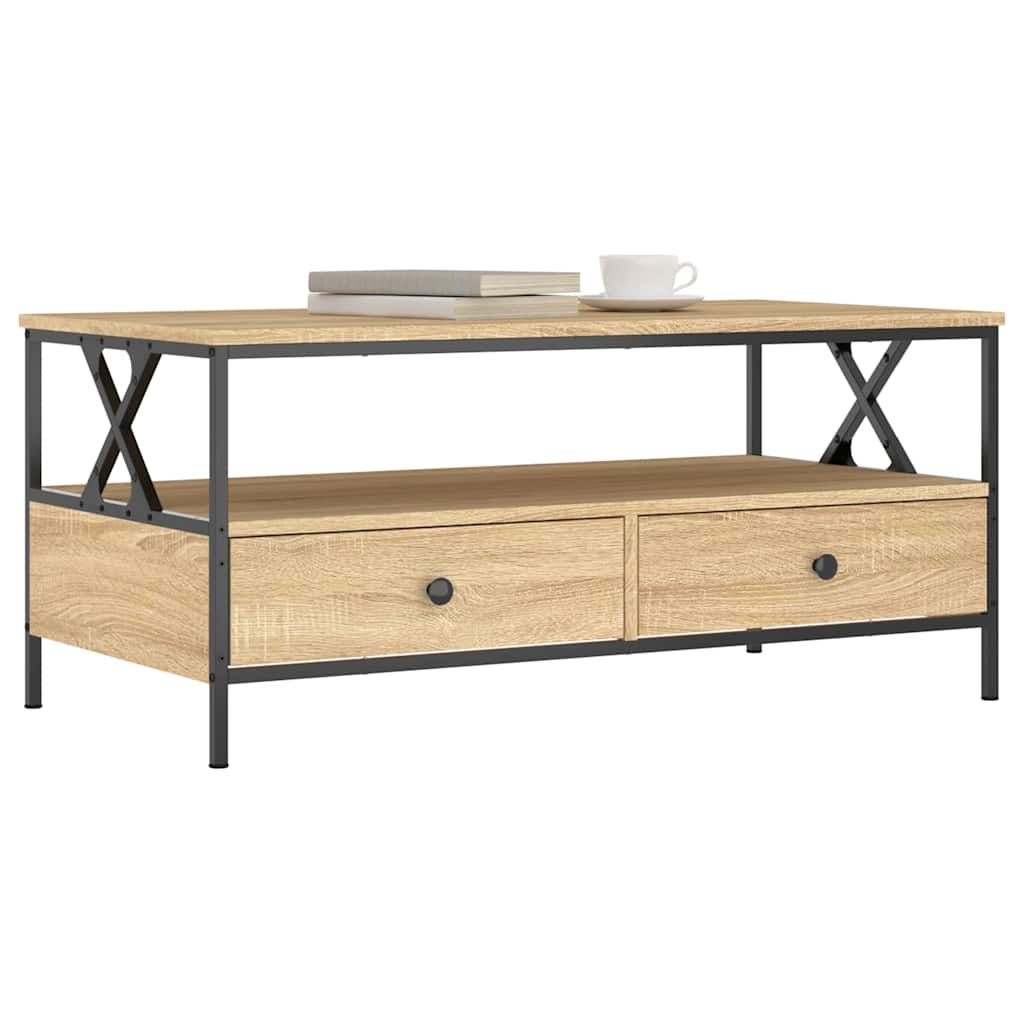 vidaXL Coffee Table Sonoma Oak 100x51x45 cm Engineered Wood