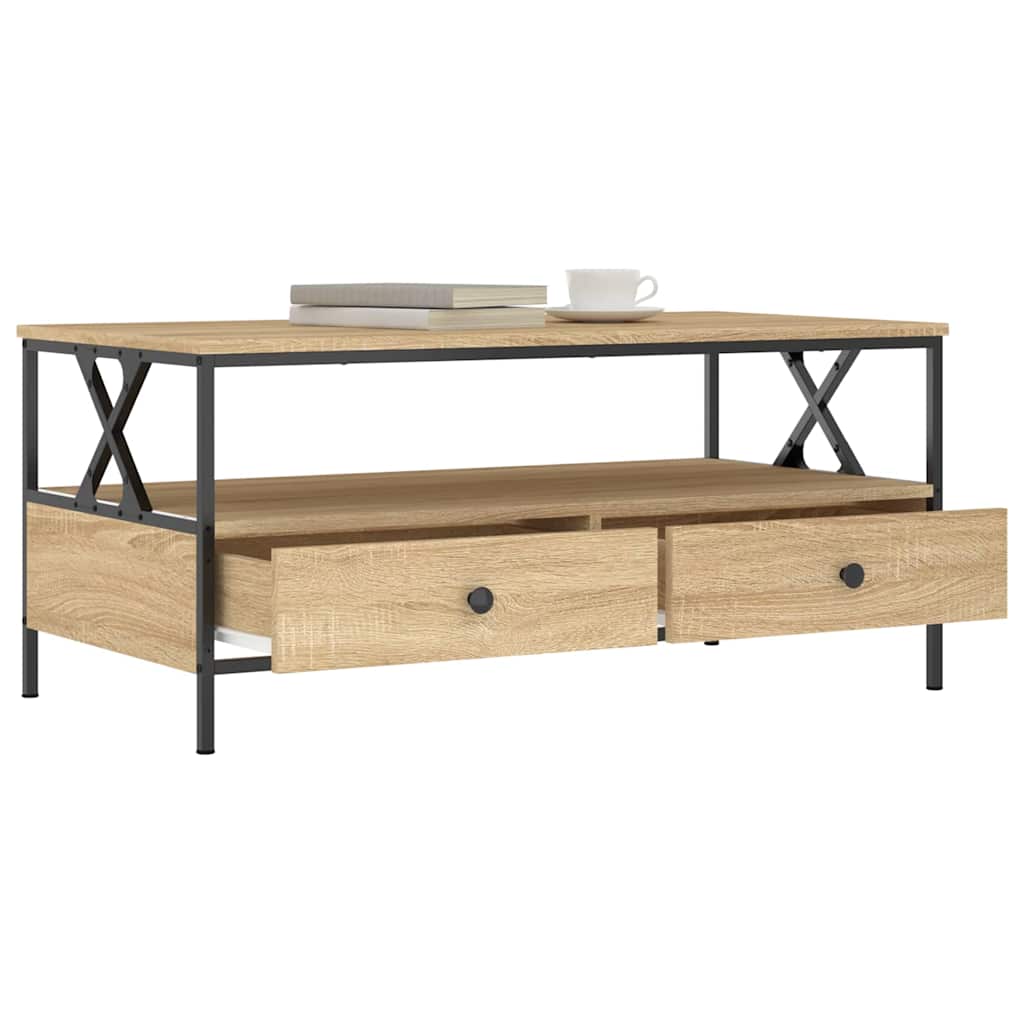 vidaXL Coffee Table Sonoma Oak 100x51x45 cm Engineered Wood