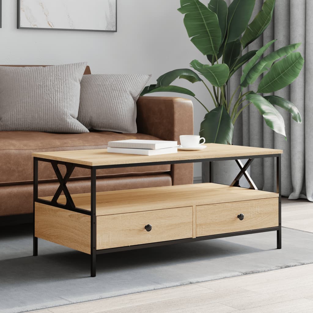 vidaXL Coffee Table Sonoma Oak 100x51x45 cm Engineered Wood