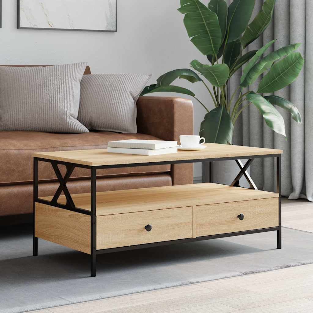 vidaXL Coffee Table Sonoma Oak 100x51x45 cm Engineered Wood