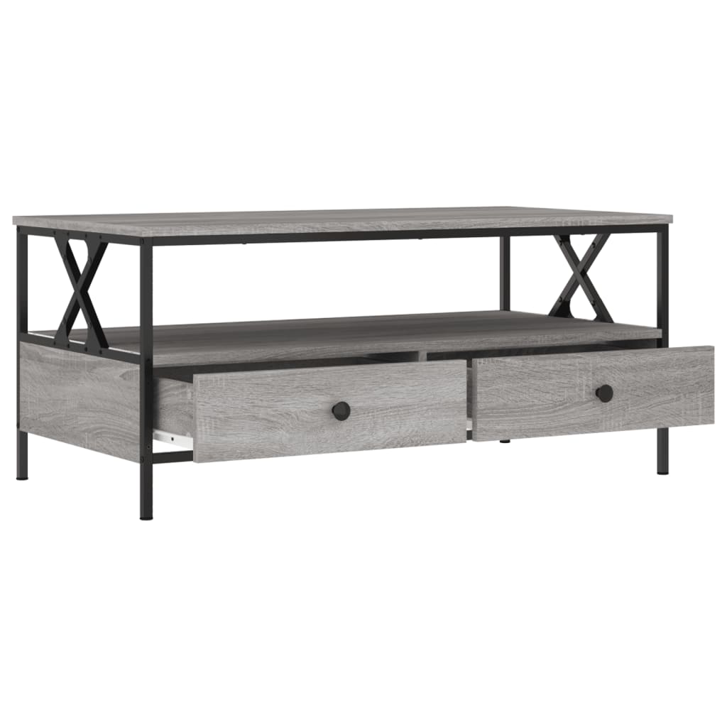 vidaXL Coffee Table Grey Sonoma 100x51x45 cm Engineered Wood