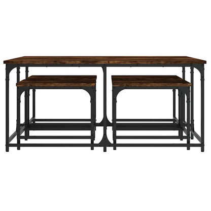 vidaXL Nesting Coffee Tables 5 pcs Smoked Oak Engineered Wood