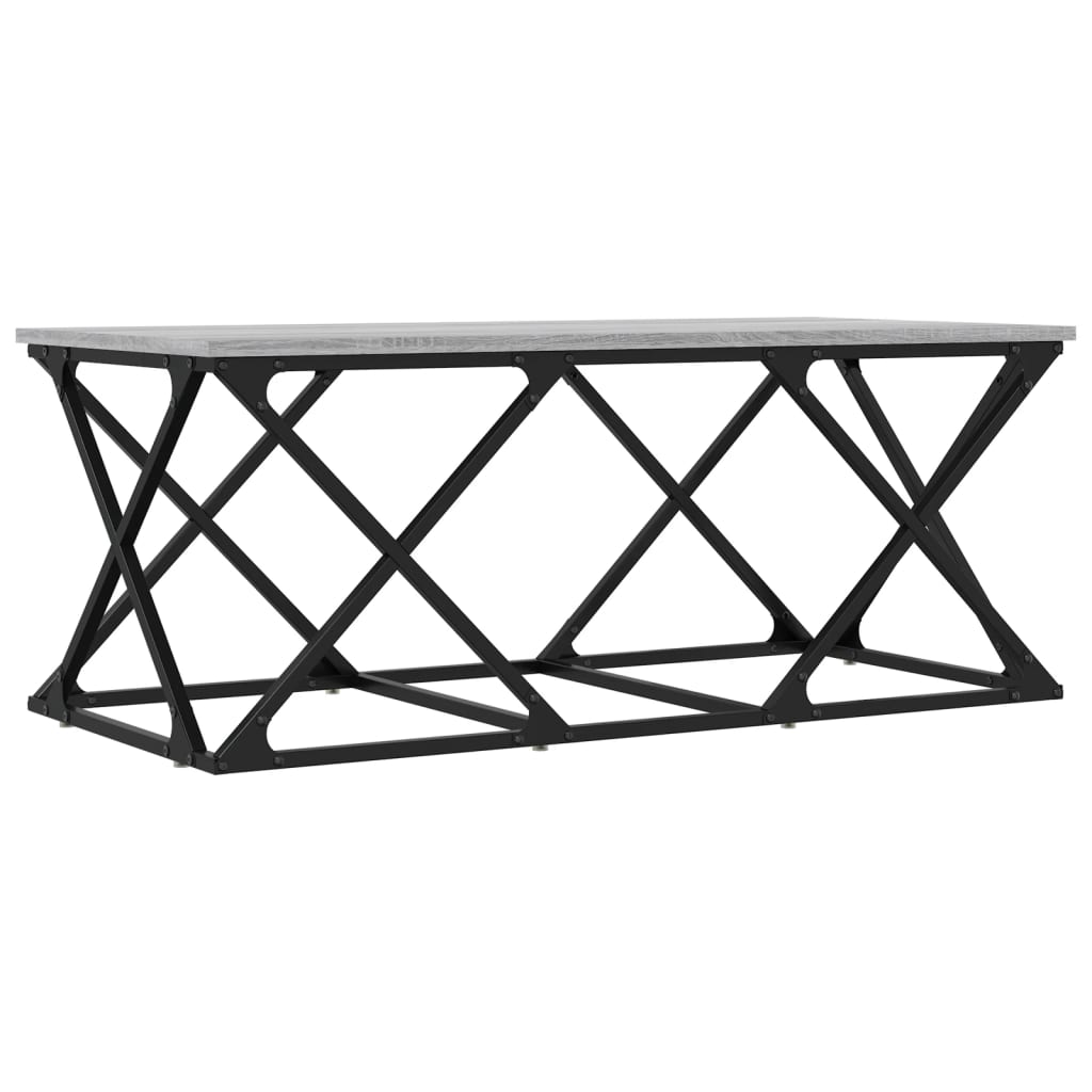 vidaXL Coffee Table Grey Sonoma 100x49x40 cm Engineered Wood