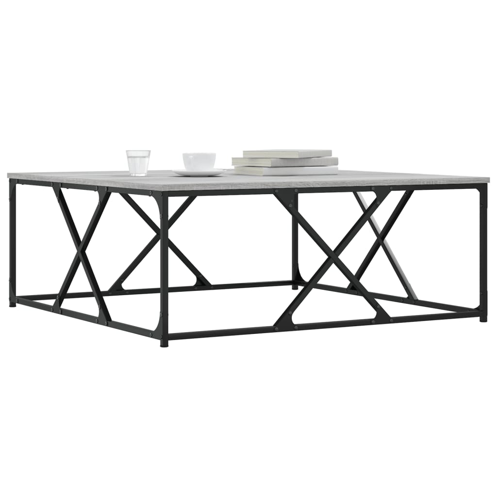 vidaXL Coffee Table Grey Sonoma 100x100x40 cm Engineered Wood