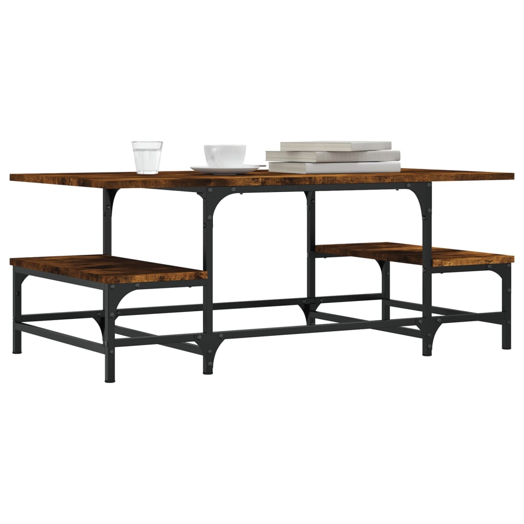 vidaXL Coffee Table Smoked Oak 100x50,5x40 cm Engineered Wood
