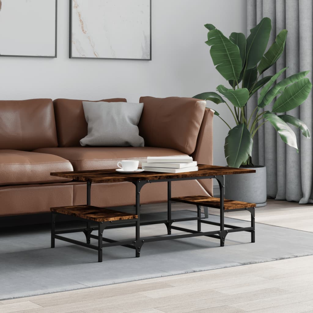 vidaXL Coffee Table Smoked Oak 100x50,5x40 cm Engineered Wood