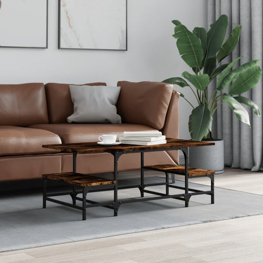 vidaXL Coffee Table Smoked Oak 100x50,5x40 cm Engineered Wood
