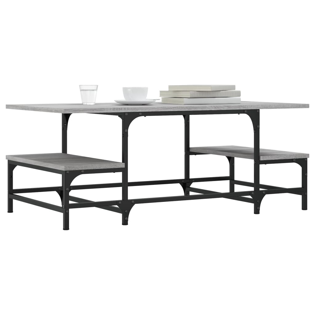 vidaXL Coffee Table Grey Sonoma 100x50,5x40 cm Engineered Wood