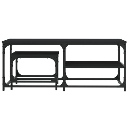 vidaXL Nesting Coffee Tables 2 pcs Black Engineered Wood