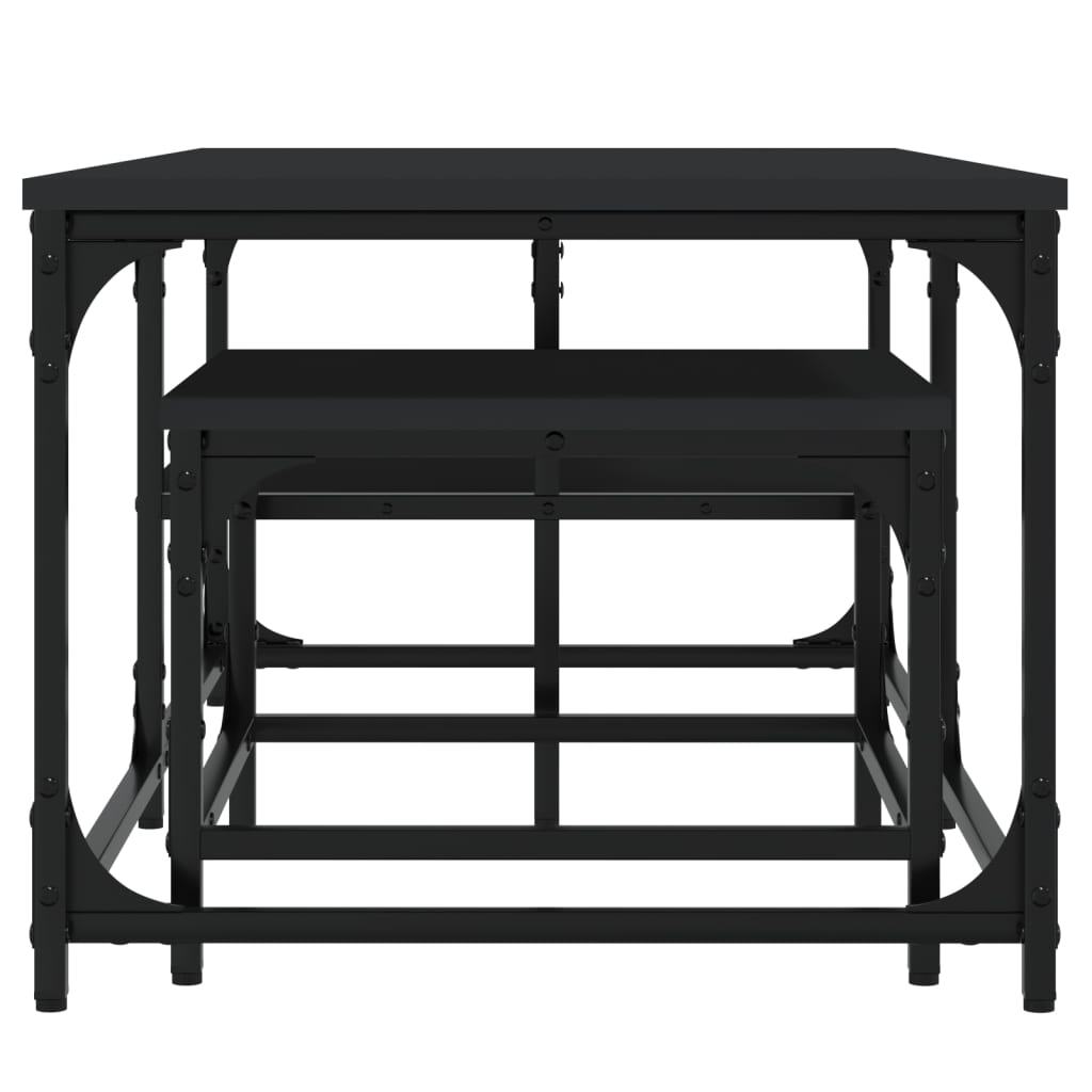 vidaXL Nesting Coffee Tables 2 pcs Black Engineered Wood