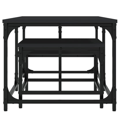 vidaXL Nesting Coffee Tables 2 pcs Black Engineered Wood