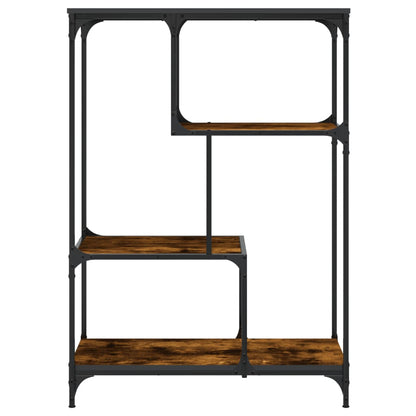 vidaXL Bookshelf Smoked Oak 81x36x115 cm Engineered Wood and Steel