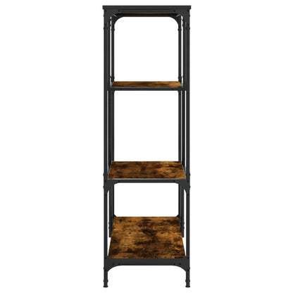 vidaXL Bookshelf Smoked Oak 81x36x115 cm Engineered Wood and Steel
