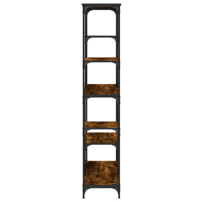 vidaXL Bookshelf Smoked Oak 99x35.5x176 cm Engineered Wood and Steel