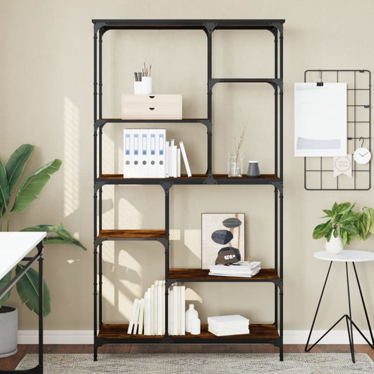 vidaXL Bookshelf 10-Tier 99 x 35.5 x 176 cm Smoked Oak