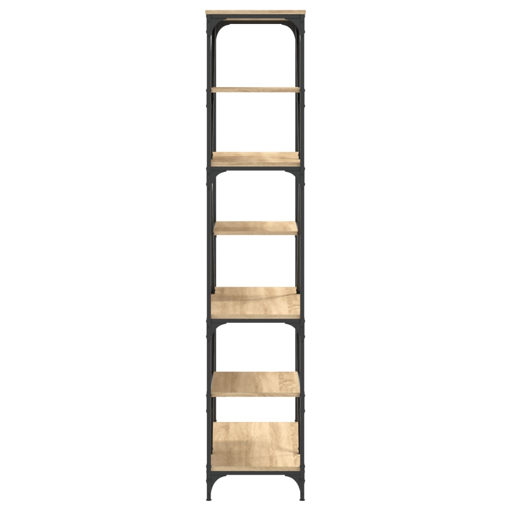 vidaXL Bookshelf Sonoma Oak 91x36x176 cm Engineered Wood and Steel