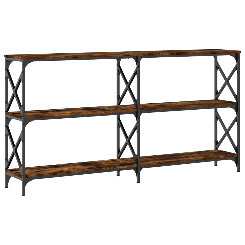 vidaXL Console Table Smoked Oak 156x28x80.5 cm Engineered Wood