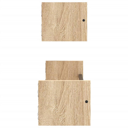 vidaXL Wall Shelves with Bars 2 pcs Sonoma Oak 60x16x14 cm