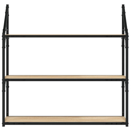 vidaXL 3-Tier Wall Shelf Sonoma Oak 80x21x78.5 cm Engineered Wood