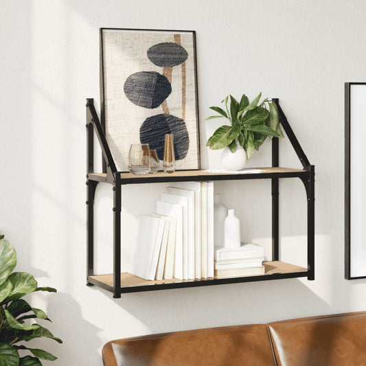vidaXL Wall Shelf | Sonoma Oak | Engineered Wood | Medium | Wall Shelf