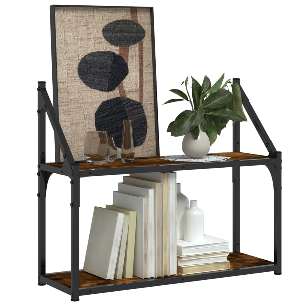 vidaXL 2-Tier Wall Shelf Smoked Oak 60x21x51 cm Engineered Wood