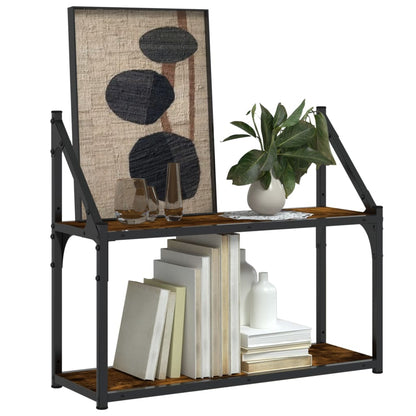 vidaXL 2-Tier Wall Shelf Smoked Oak 60x21x51 cm Engineered Wood