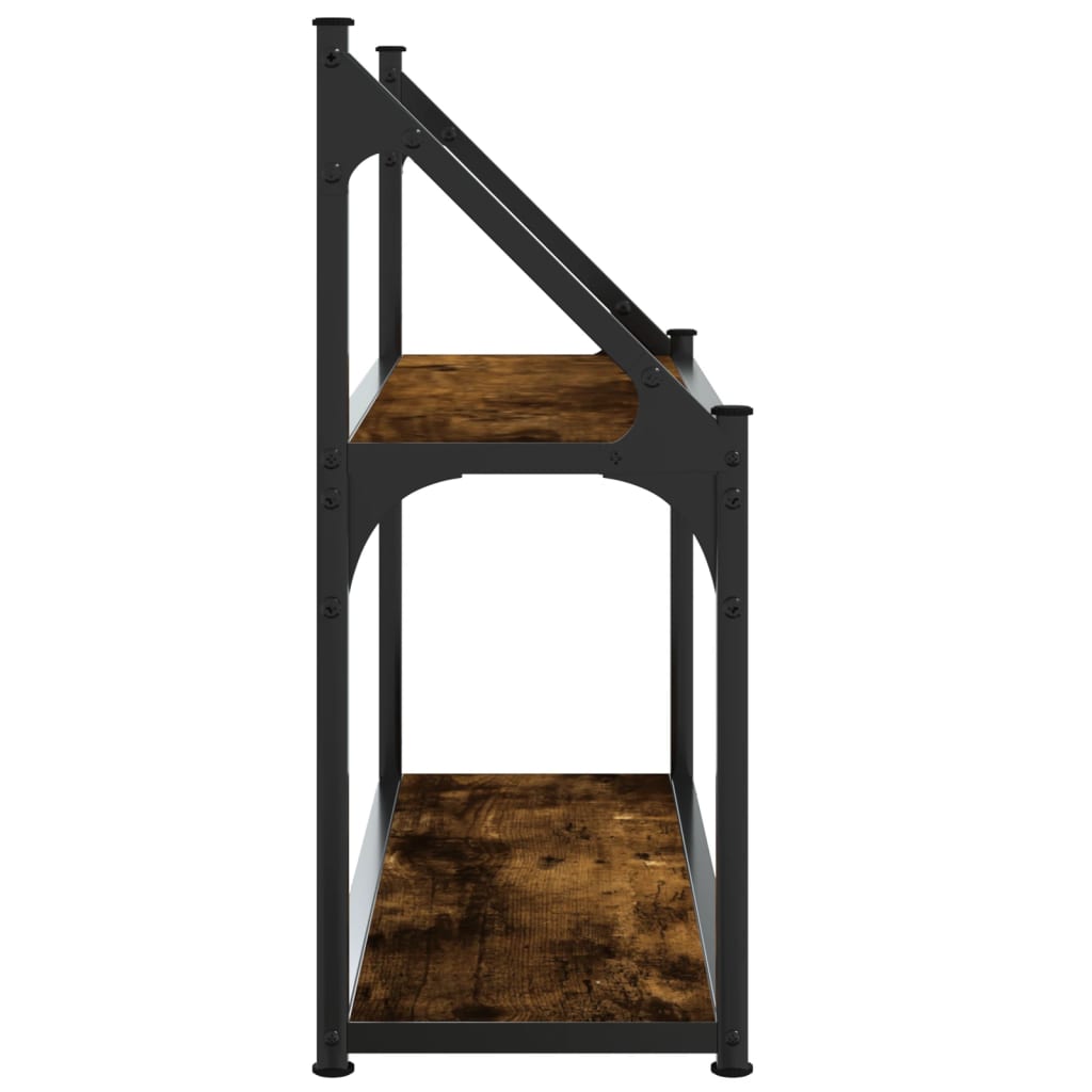 vidaXL 2-Tier Wall Shelf Smoked Oak 60x21x51 cm Engineered Wood