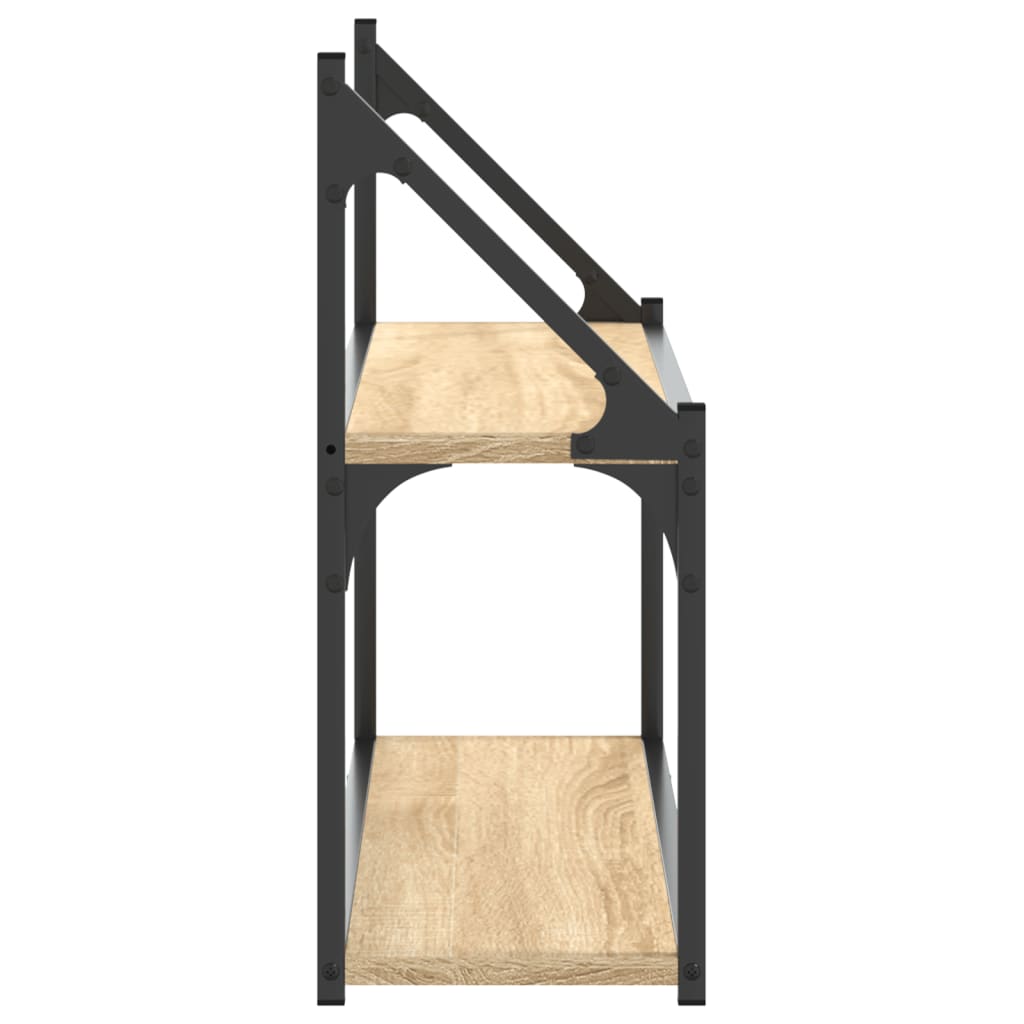 vidaXL 2-Tier Wall Shelf Sonoma Oak 80x21x51 cm Engineered Wood