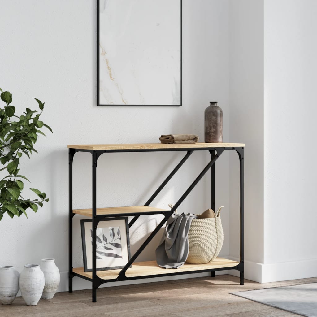 vidaXL Console Table Sonoma Oak 88.5x30x75 cm Engineered Wood