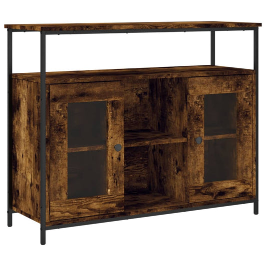 vidaXL Sideboard Smoked Oak 100x35x80 cm Engineered Wood
