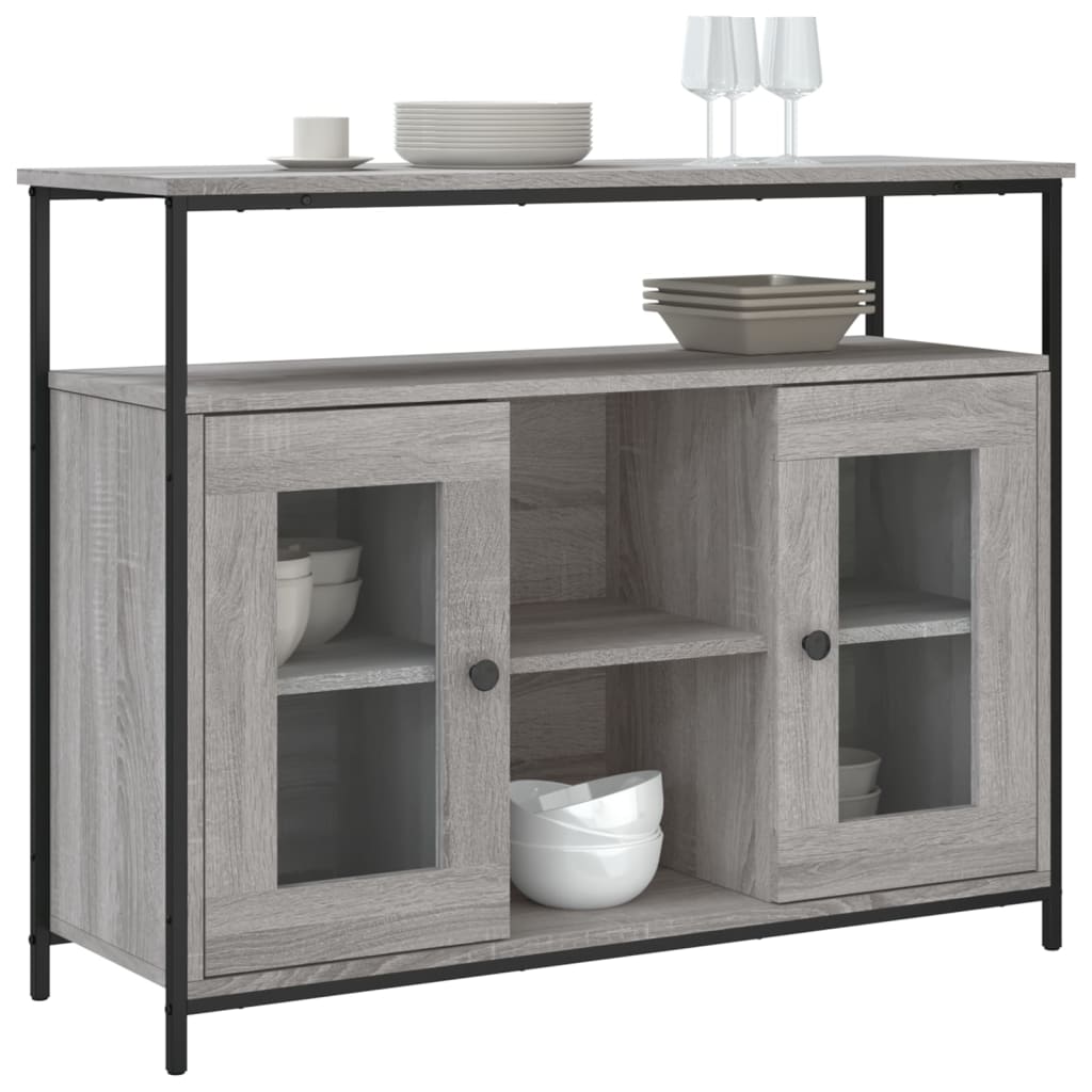 vidaXL Sideboard Grey Sonoma 100x35x80 cm Engineered Wood