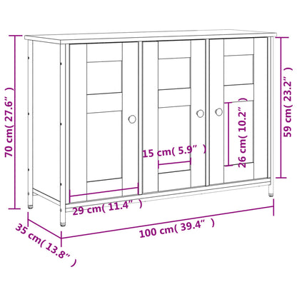 vidaXL Sideboard Sonoma Oak 100x35x70 cm Engineered Wood