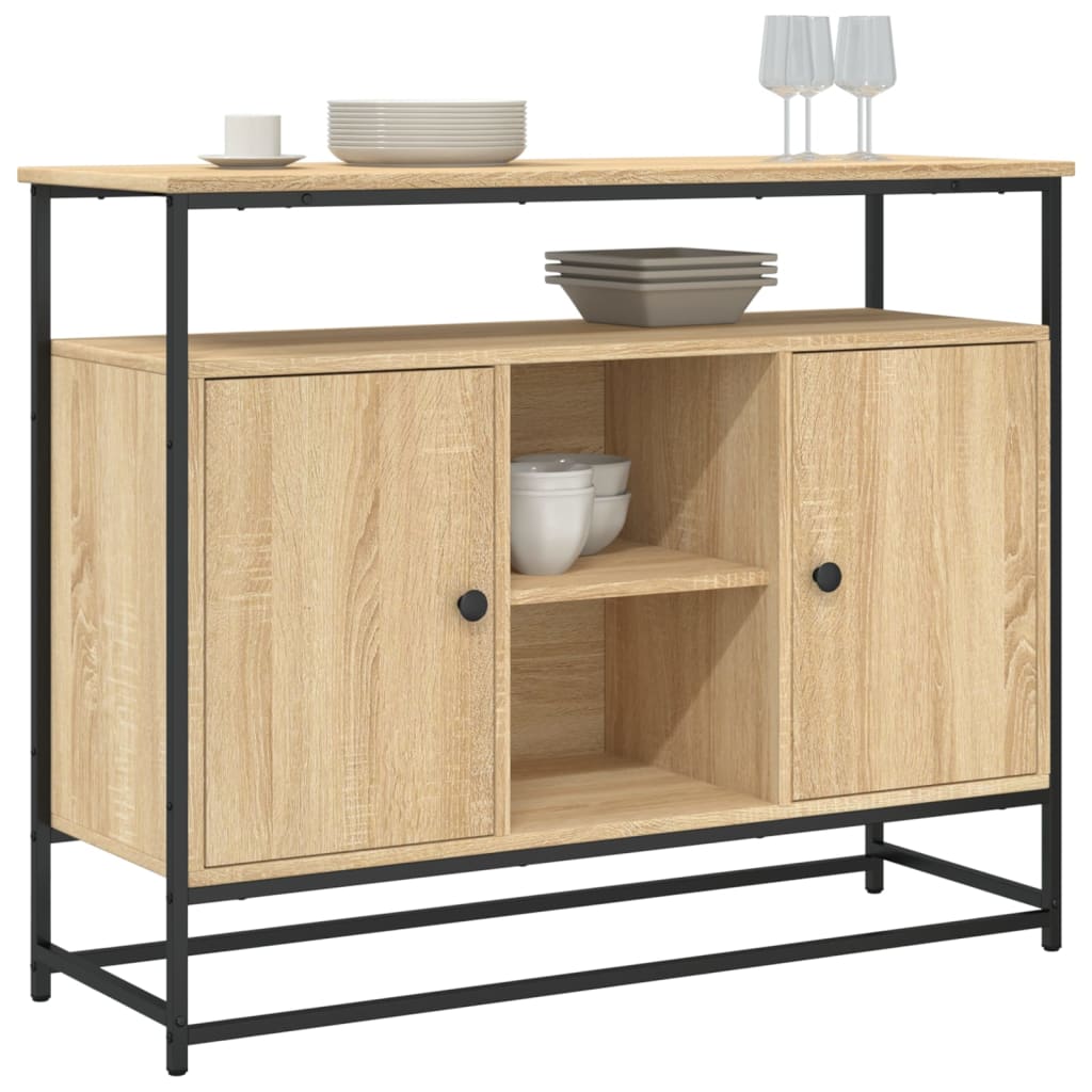 vidaXL Sideboard Sonoma Oak 100x35x80 cm Engineered Wood