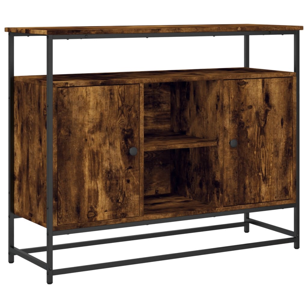 vidaXL Sideboard Smoked Oak 100x35x80 cm Engineered Wood