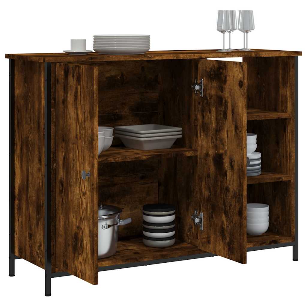 vidaXL Sideboard Smoked Oak 100x33x75 cm Engineered Wood