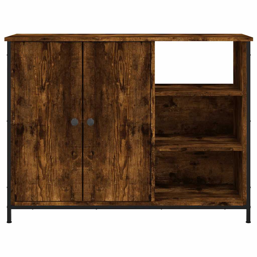 vidaXL Sideboard Smoked Oak 100x33x75 cm Engineered Wood