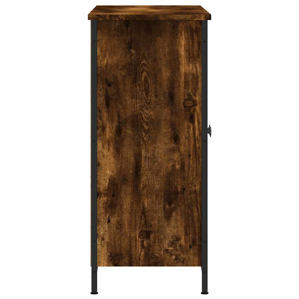 vidaXL Sideboard Smoked Oak 100x33x75 cm Engineered Wood