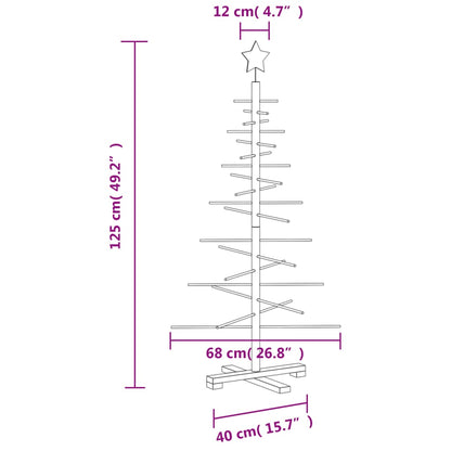 vidaXL Wooden Christmas Tree for Decoration 125 cm Solid Wood Pine