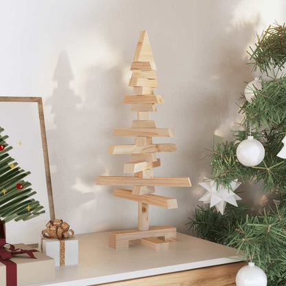 vidaXL | Wooden Christmas Tree | with Stand natural 60 cm Solid pine wood