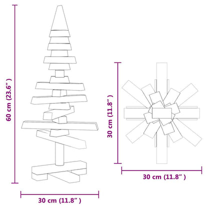 vidaXL | Wooden Christmas Tree | with Stand natural 60 cm Solid pine wood