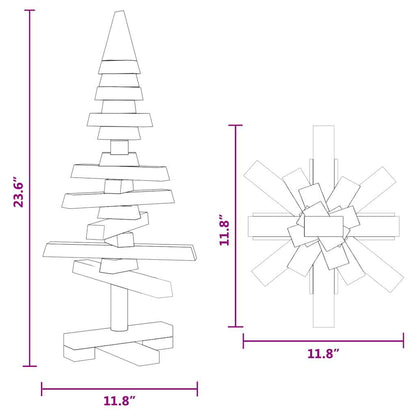 vidaXL | Wooden Christmas Tree | with Stand natural 60 cm Solid pine wood