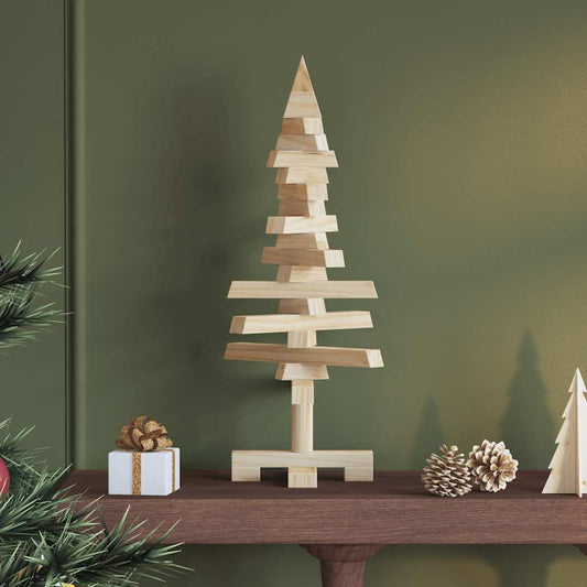 vidaXL | Wooden Christmas Tree | with Stand natural 60 cm Solid pine wood