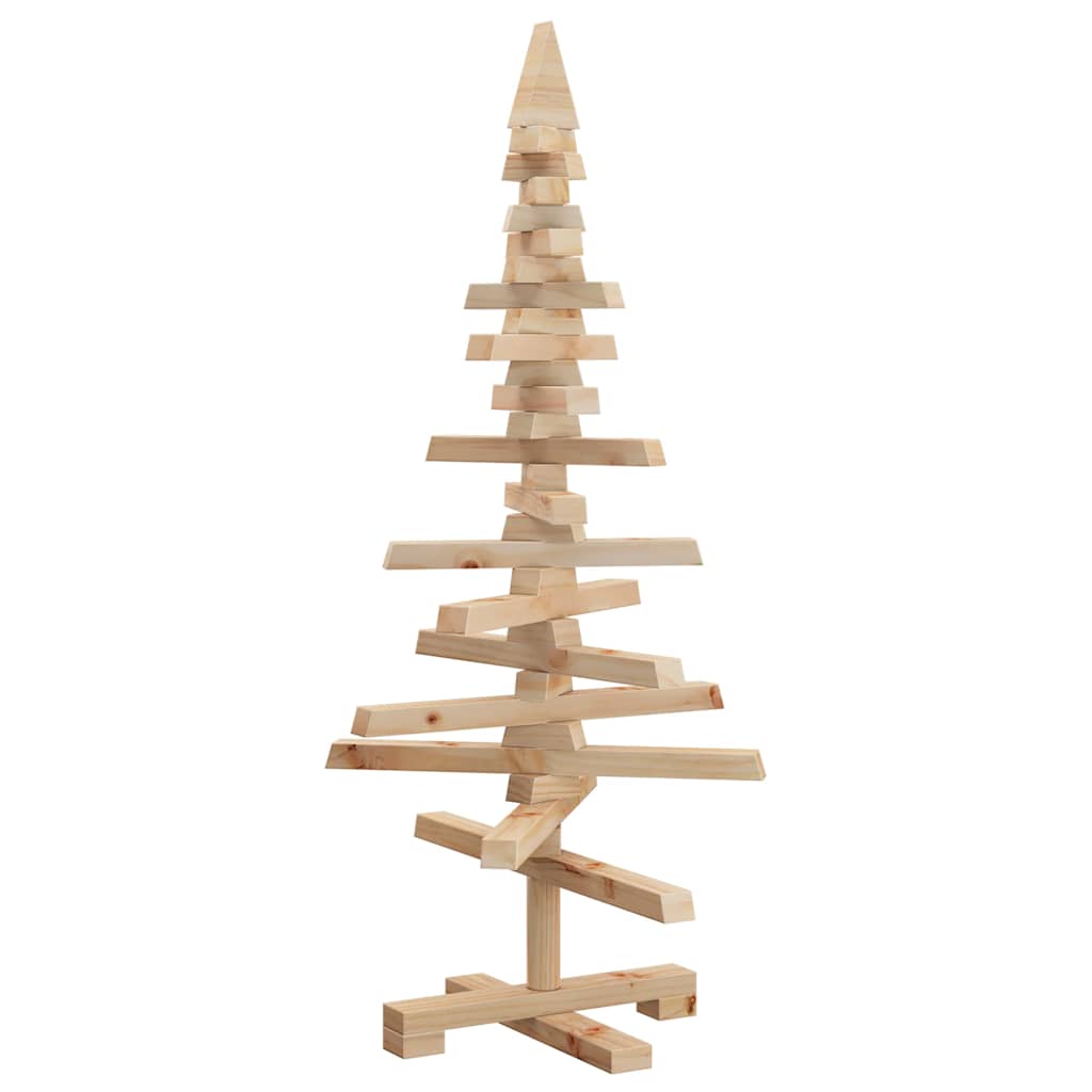 vidaXL | Wooden Christmas Tree | with Stand natural 90 cm Solid pine wood