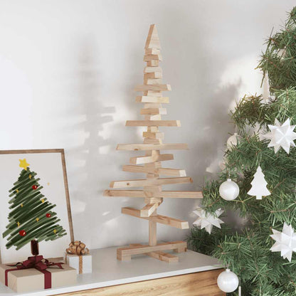 vidaXL | Wooden Christmas Tree | with Stand natural 90 cm Solid pine wood