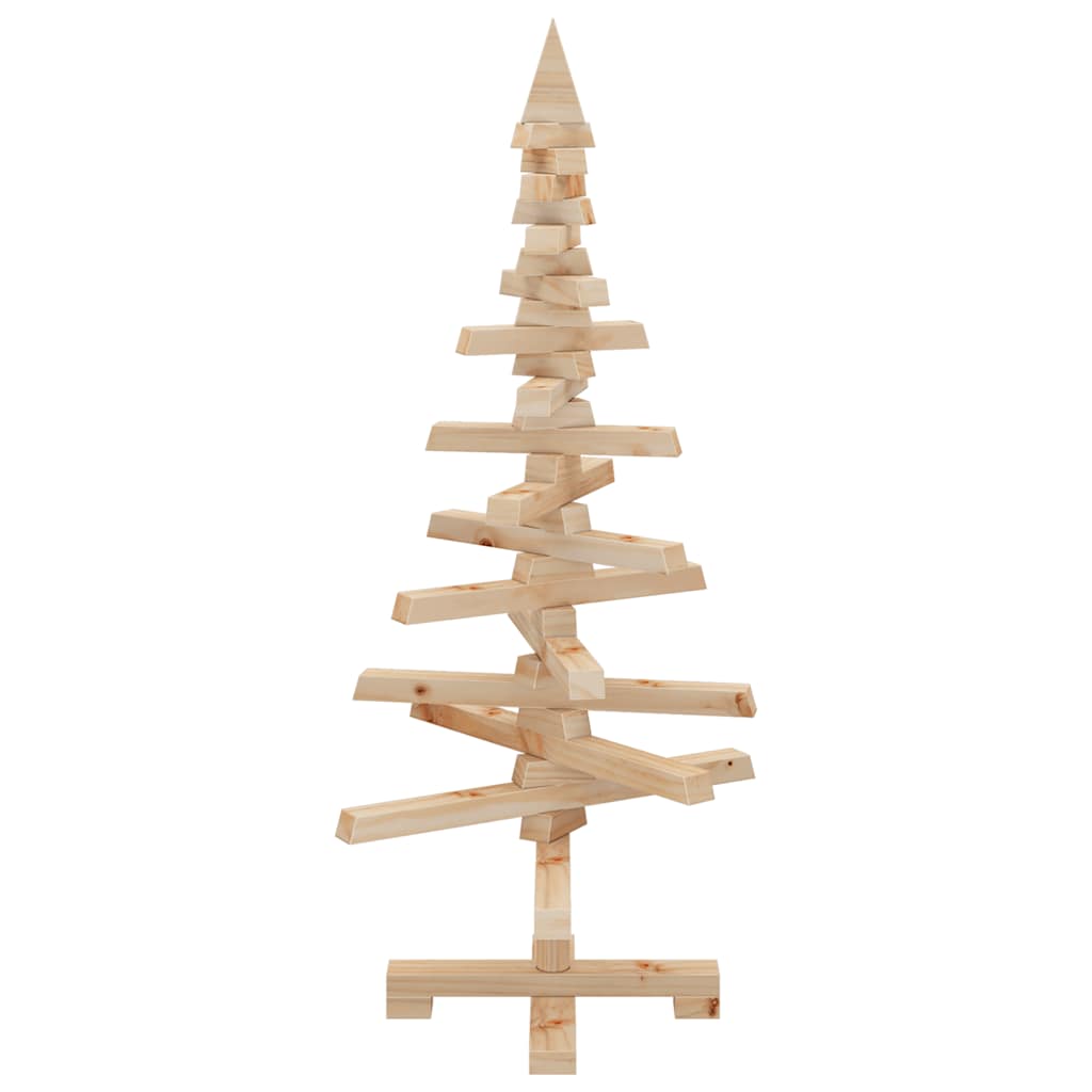 vidaXL | Wooden Christmas Tree | with Stand natural 90 cm Solid pine wood